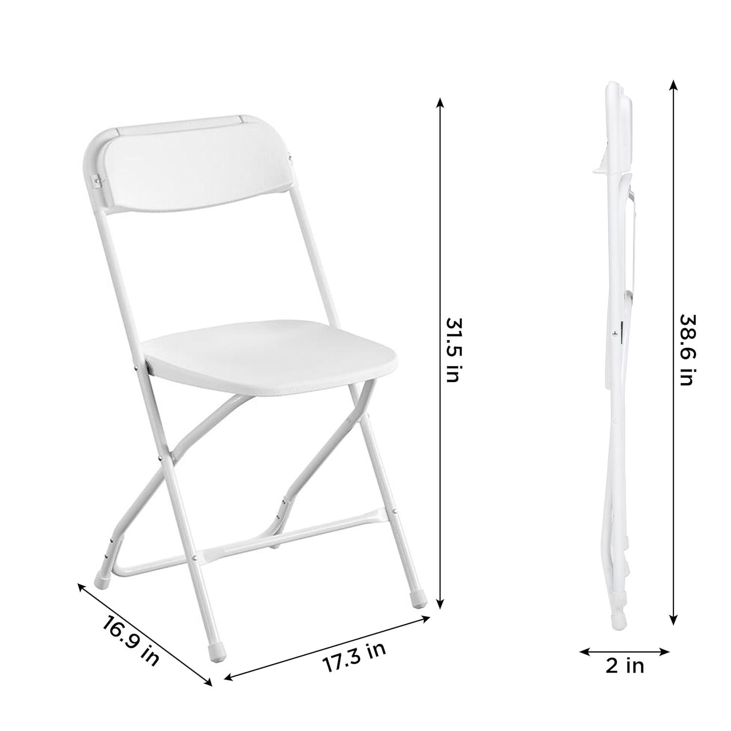 ZOWN Premium Commercial Plastic Stacking, Indoor/Outdoor Folding Chair