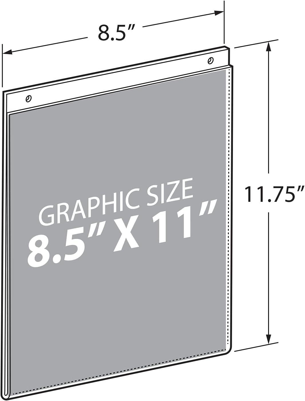 Clear Acrylic Wall Hanging Sign Holder Frame 8.5" x 11" Vertical 10-Pack