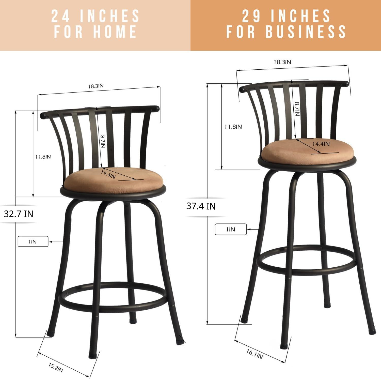 Williston Forge Swivel Upholstered Counter Stool with Both 24"/29" Legs Shipped for Height Adjustable (Set of 2)