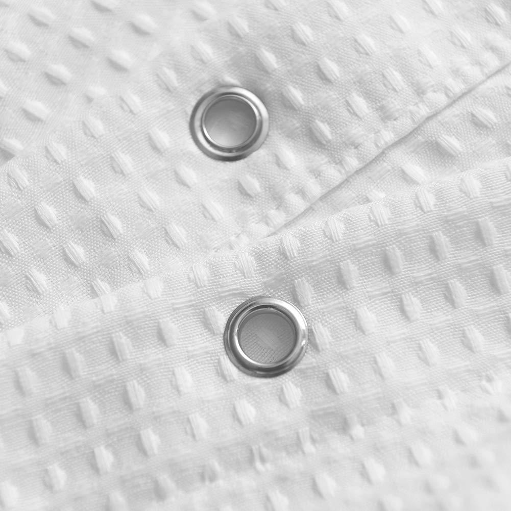 Extra Wide Fabric Shower Curtain 108 X 72 Inch, Waffle Weave, Hotel Luxury Spa, Wat[1151]