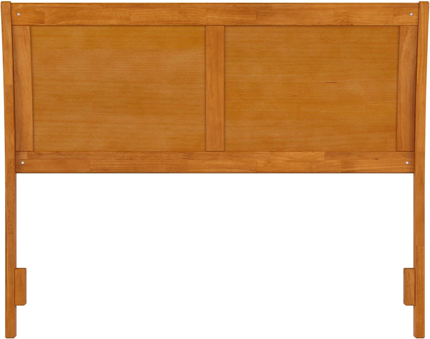 AFI Portland Full Sleigh Solid Wood Panel Headboard with Attachable Charger, Light Toffee