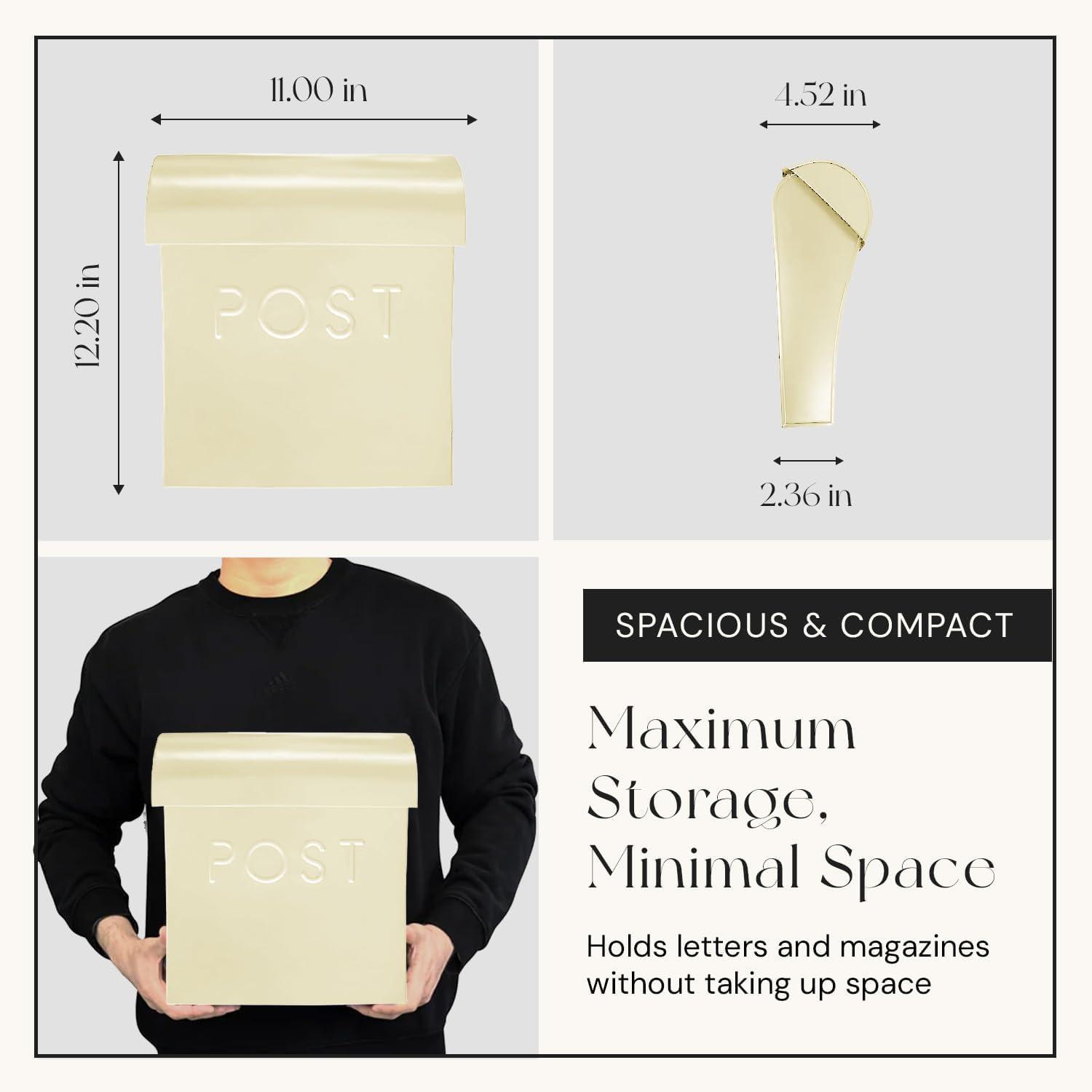 NACH Vicki Euro Farmhouse Max Water and Rust Protection Post Wall Mounted Mailbox