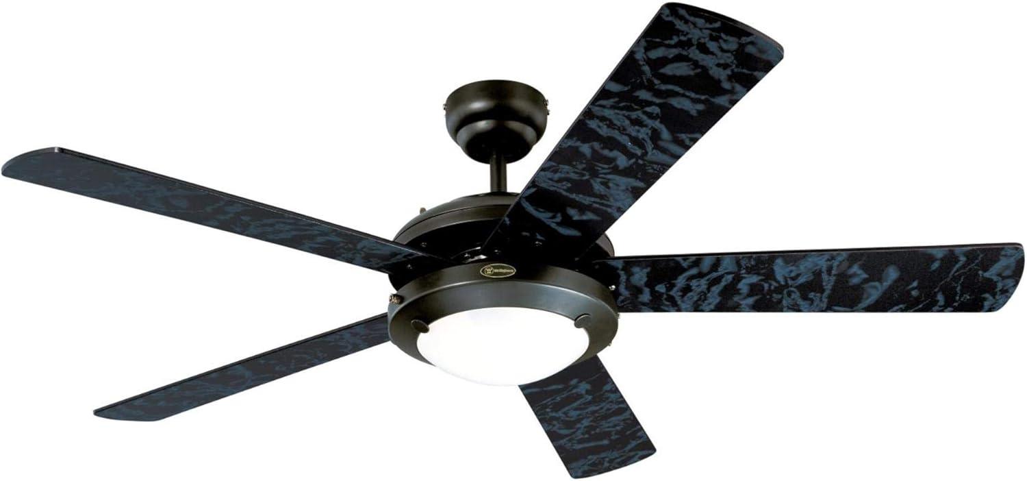 Matte Black 52-Inch Ceiling Fan with LED Light