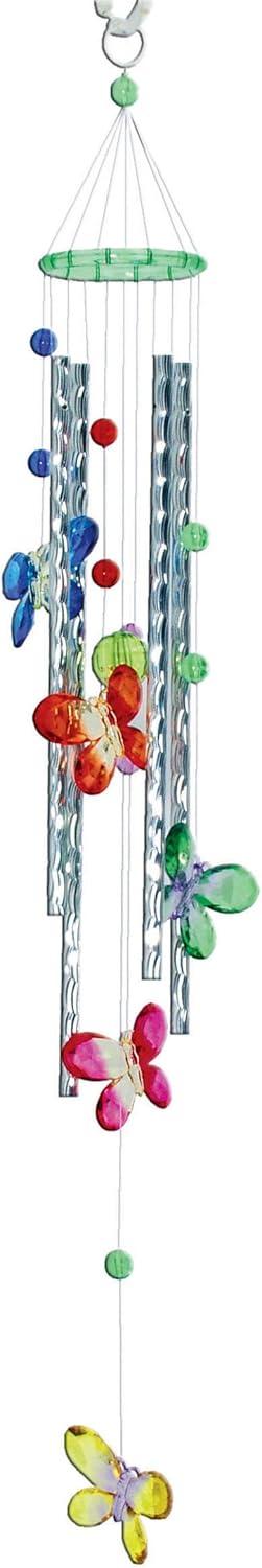 Multicolor Acrylic and Aluminum Butterfly Wind Chime