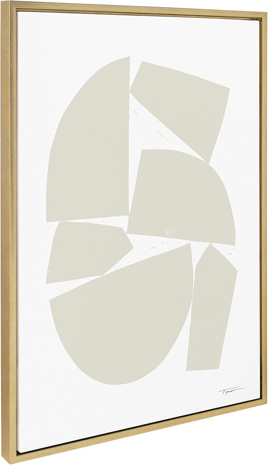 Kate and Laurel Sylvie Constructed I Neutral Framed Canvas by Statement Goods