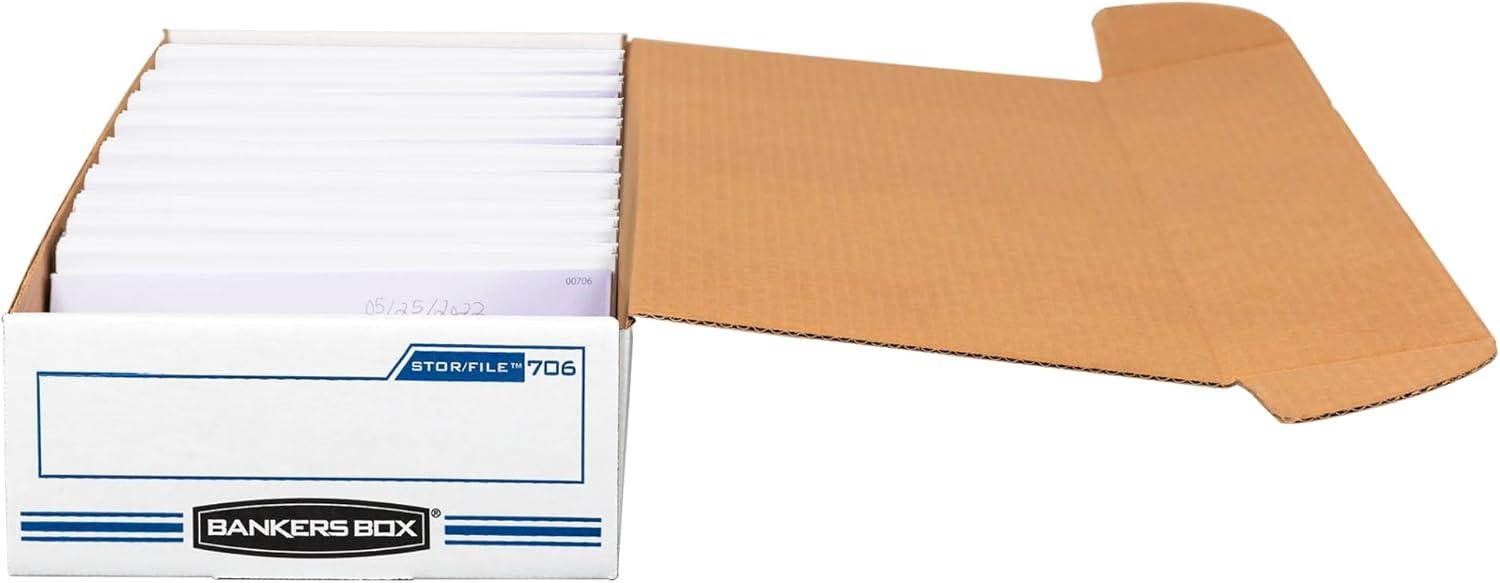 Stor/File Check Boxes, 9.25" X 25" X 4.13", White/Blue, 12/Carton