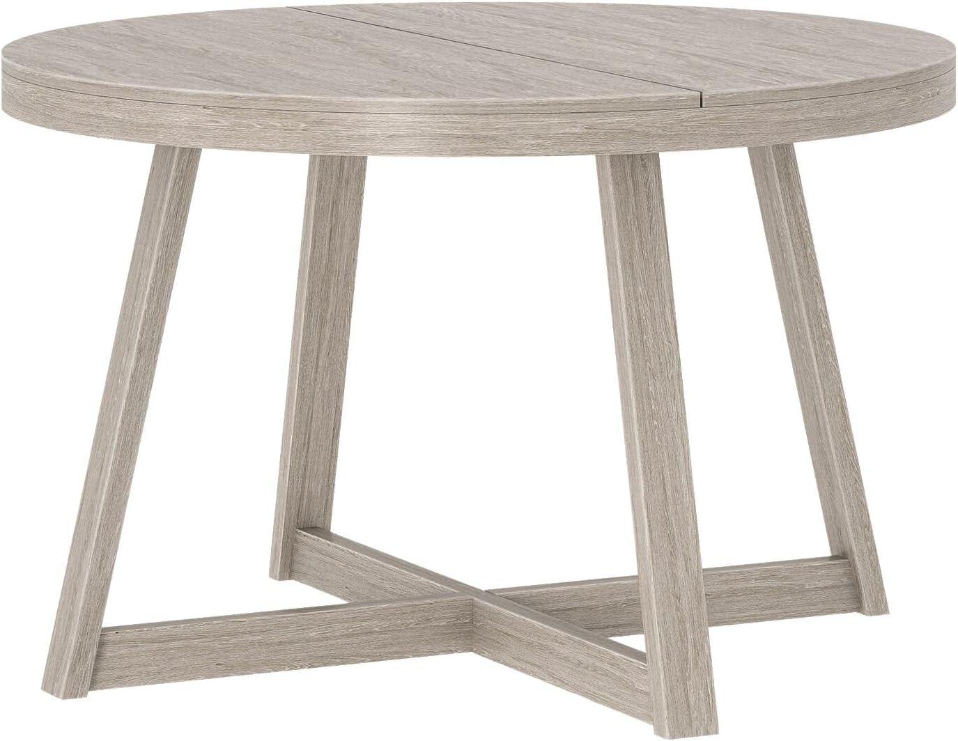 Plank+Beam Round Dining Table, 47" Solid Wood Kitchen Table, Farmhouse Round Table for 4, Small Dinette Table