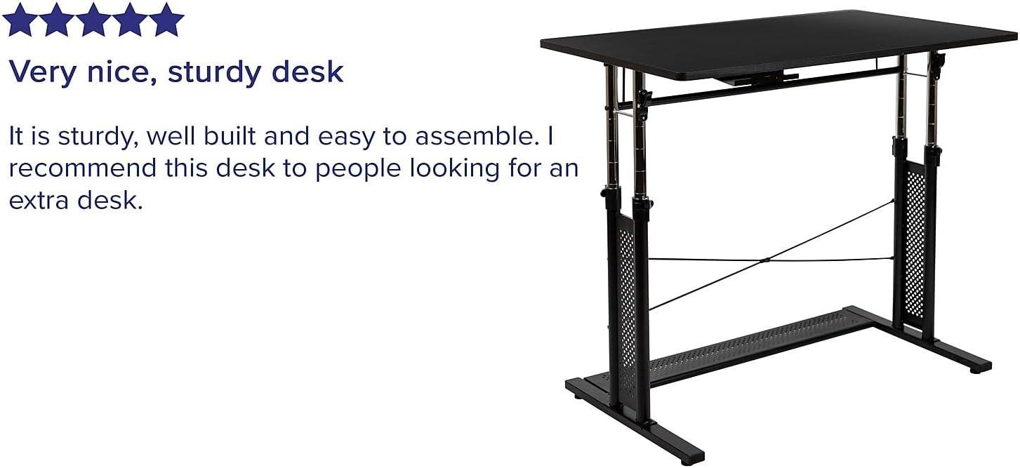 Flash Furniture Height Adjustable (27.25-35.75"H) Sit to Stand Home Office Desk