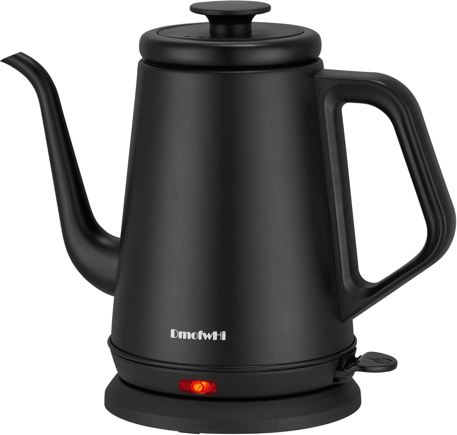 Matte Black Stainless Steel Gooseneck Electric Kettle 1.0L