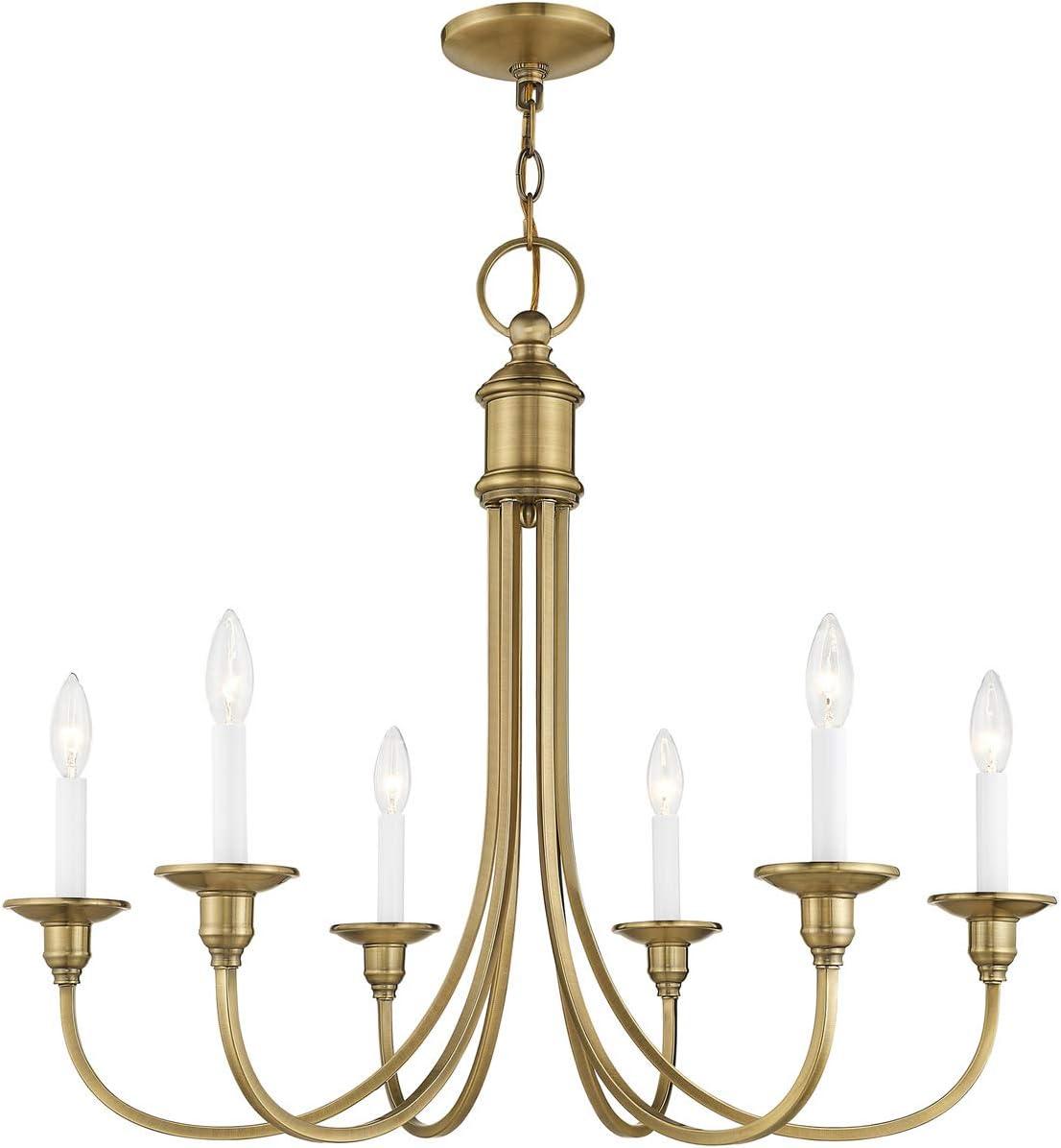 Livex Lighting Cranford 6 - Light Chandelier in  Antique Brass