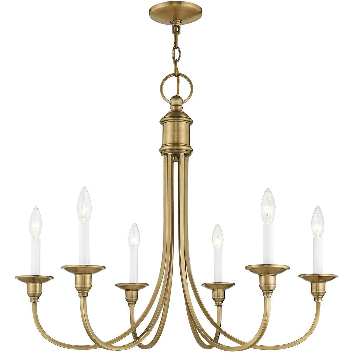 Livex Lighting Cranford 6 - Light Chandelier in  Antique Brass