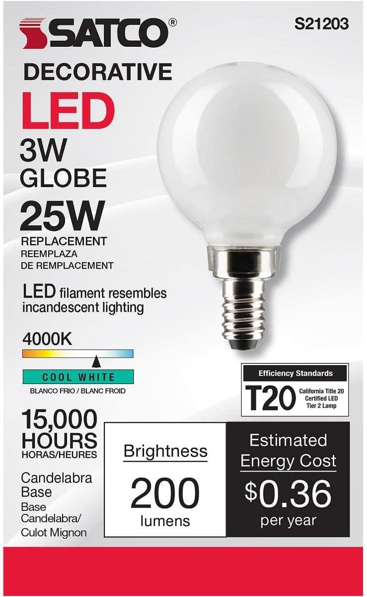 3-Watt White LED Globe Bulb for Commercial Use