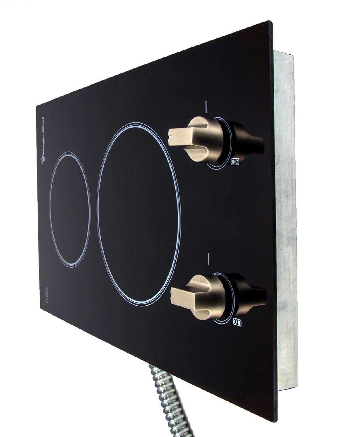 12 in. Radiant Electric Ceramic Glass Cooktop with 2 Elements, Black