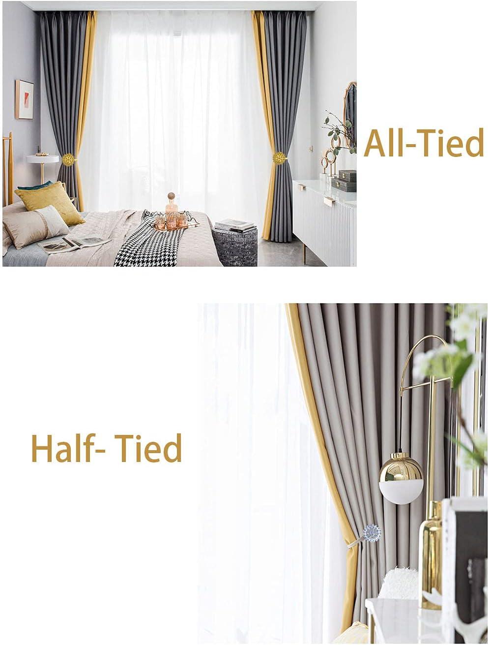 Magnetic Curtain Holdbacks Magnetic Tiebacks for Curtains, 2 Pack Sparkling Crystal Flower Curtain Tiebacks Curtain Buckle Clips with High-Elastic Spring Wire for Home Office