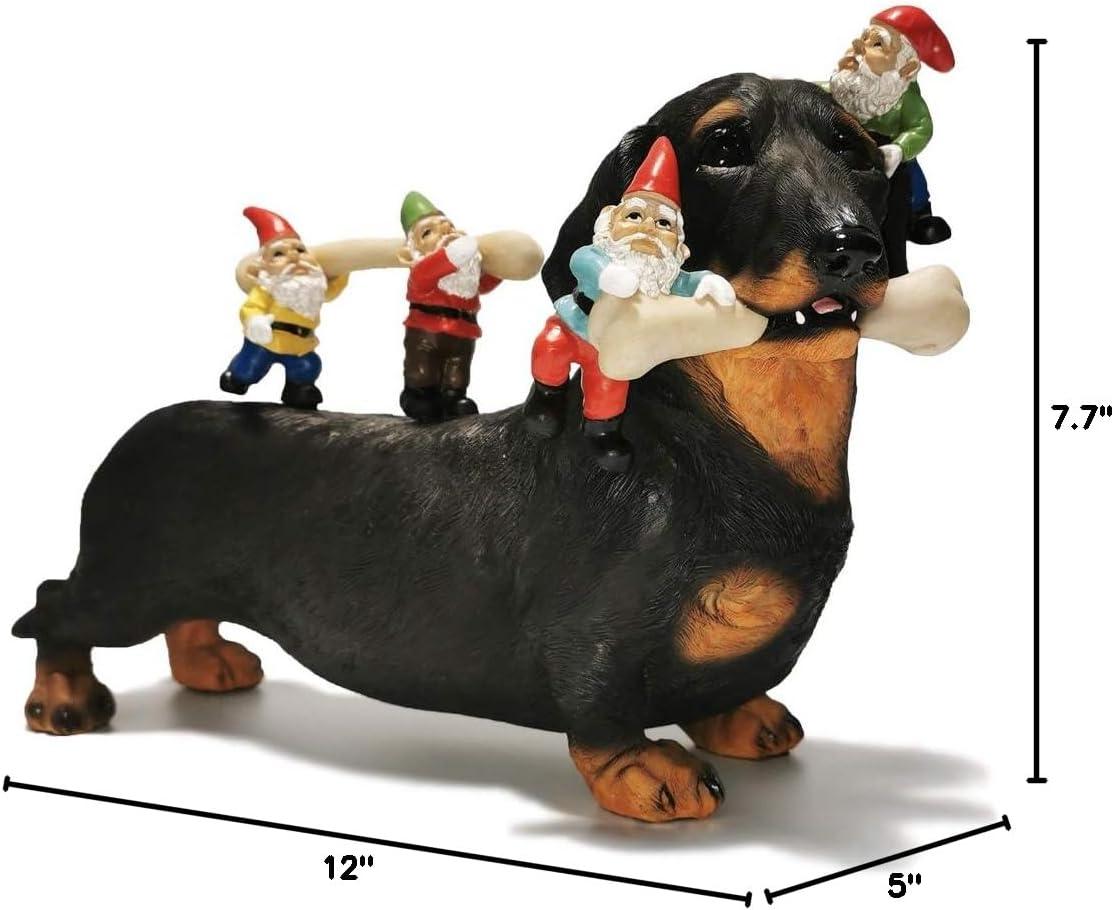 Dwarf Dachshund Dog Statue Courtyard Art Resin Statuette Decoration