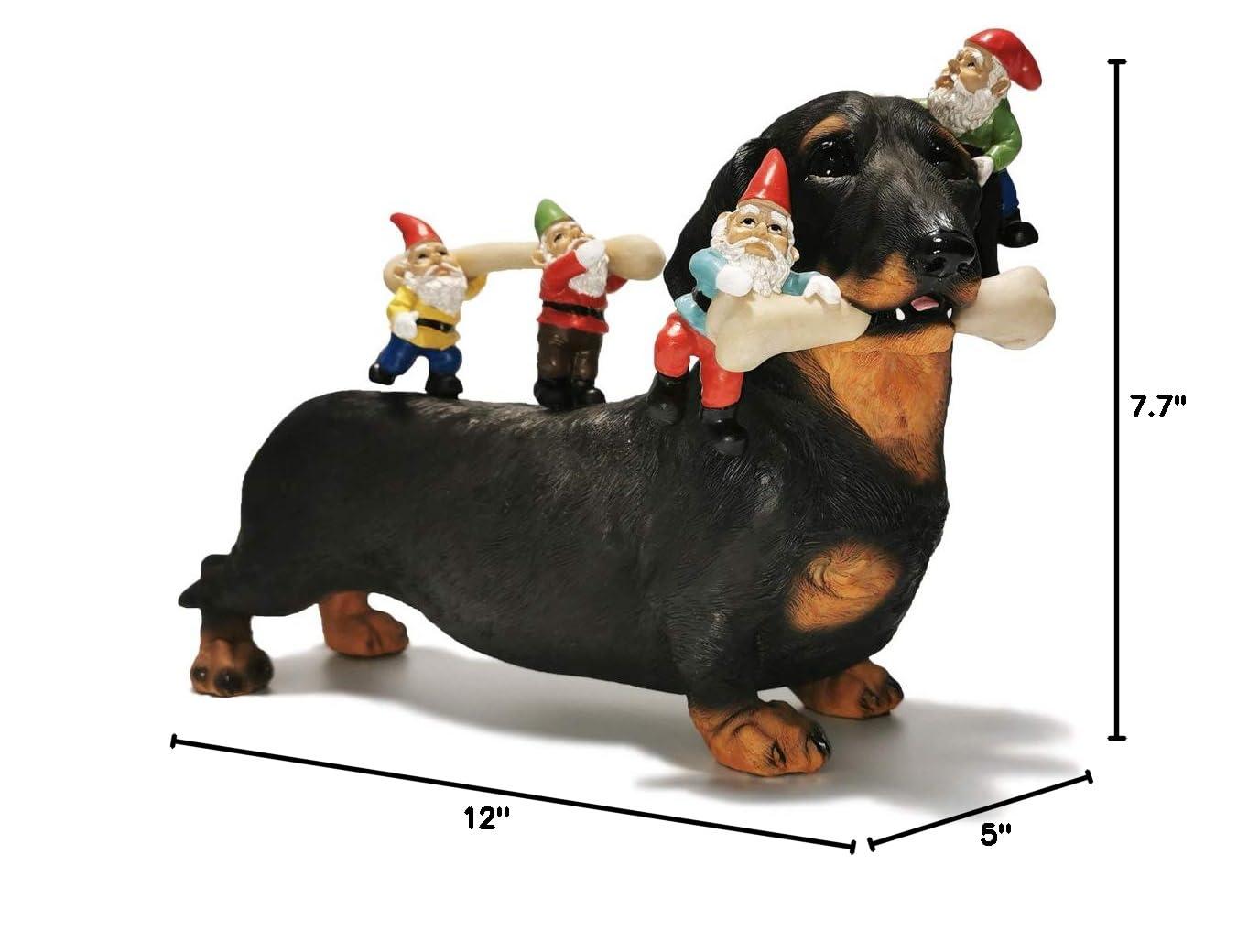 Dwarf Dachshund Dog Statue Courtyard Art Resin Statuette Decoration