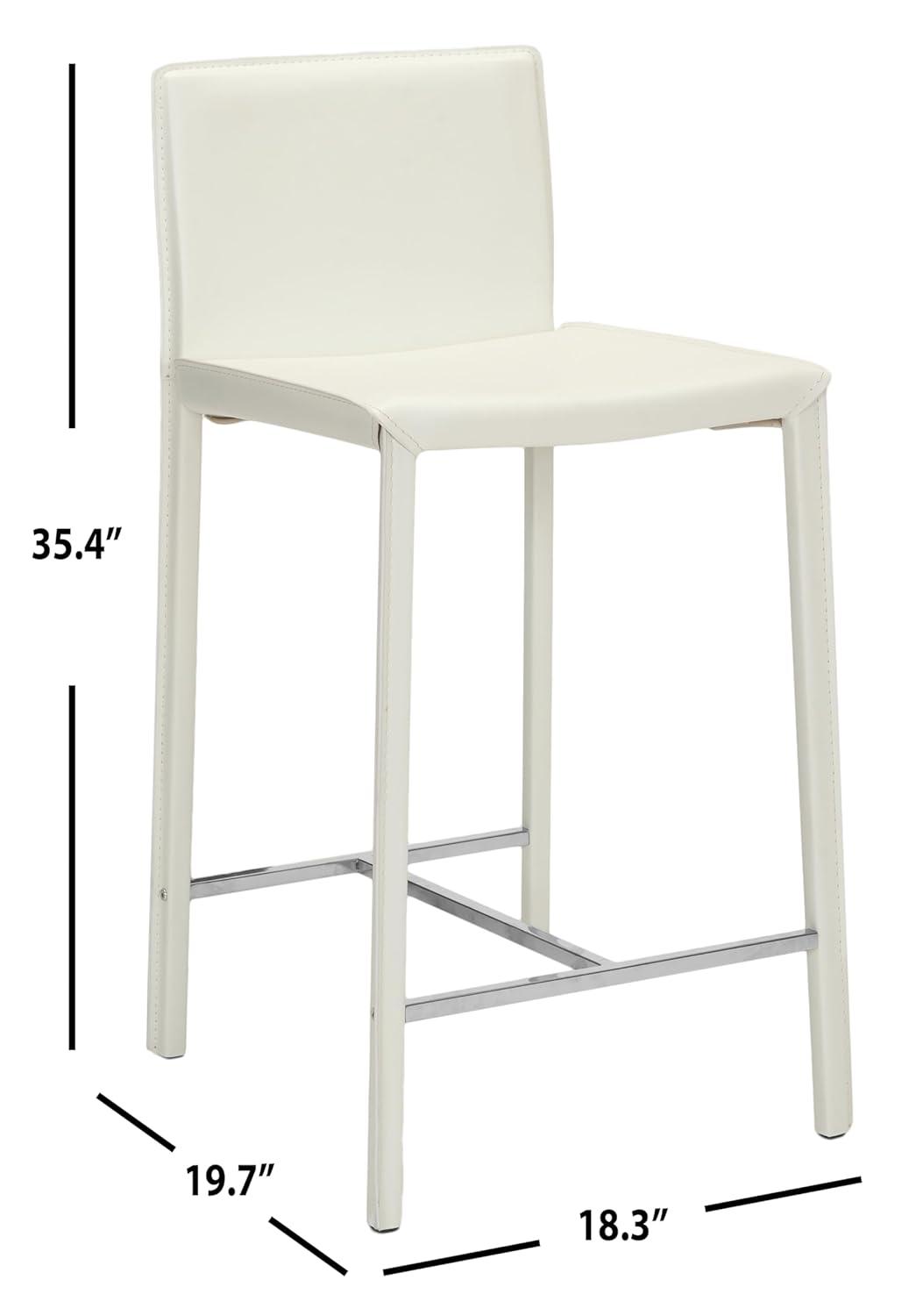 Jason 24" H Counter Stool (Set of 2) - FOX2003 - White - Safavieh Couture