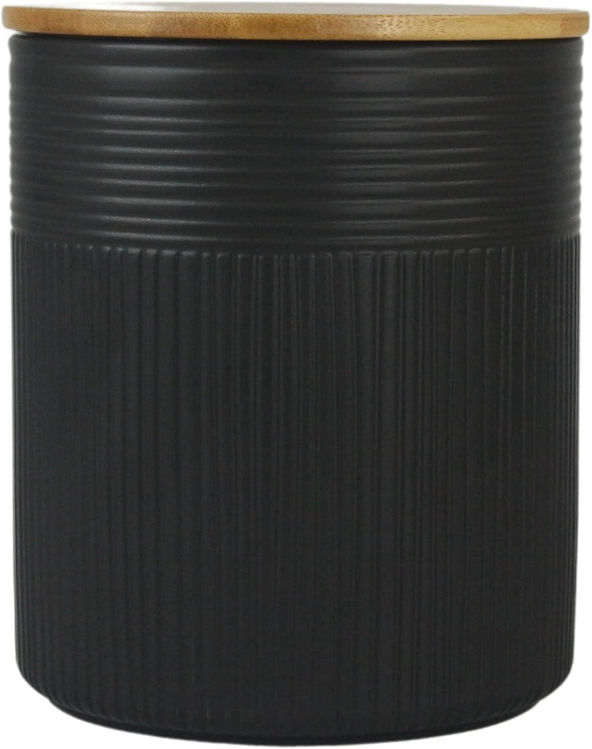10 Strawberry Street CAN3-LUCA-MB 3 Piece Luca Matte Black Embossed Canister Set