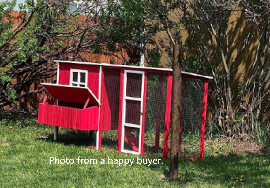 87" Red Fir Wood Chicken Coop with Nesting Box and Ramp