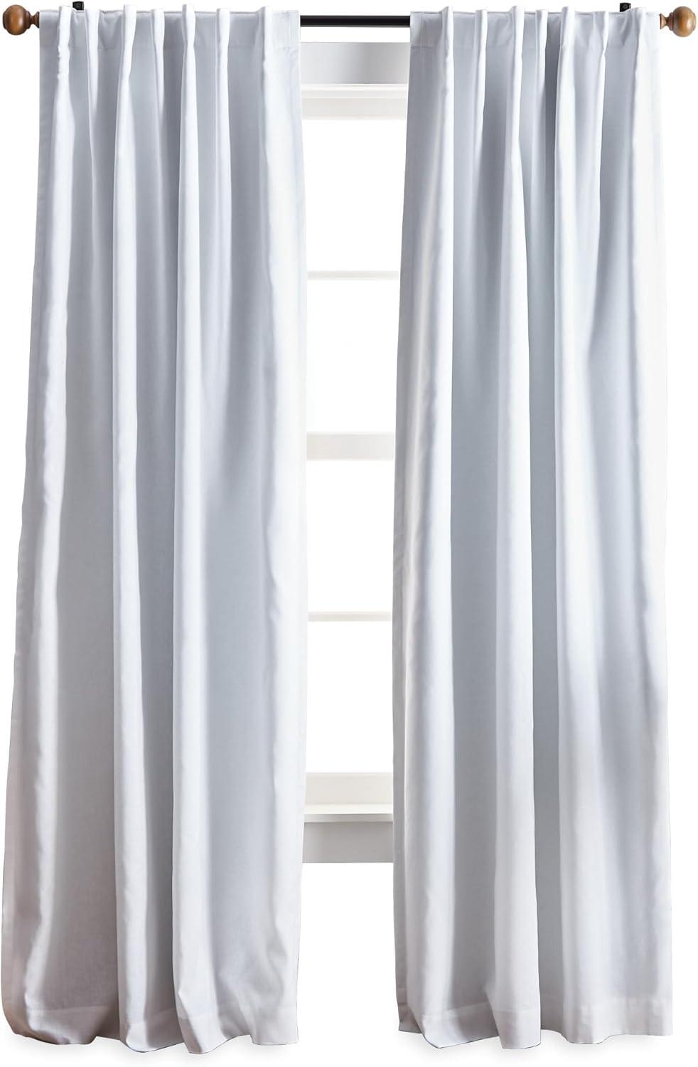 Martha Stewart Lido Cotton Blend Blackout Curtain Panel Pair White