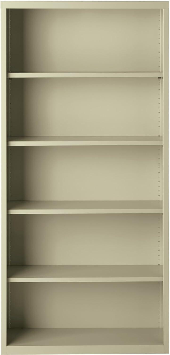 Lorell Fortress Series Bookcases 34.5" x 13" x 72" - 6 x Shelf(ves) - Putty - Powder Coated - Steel - Recycled