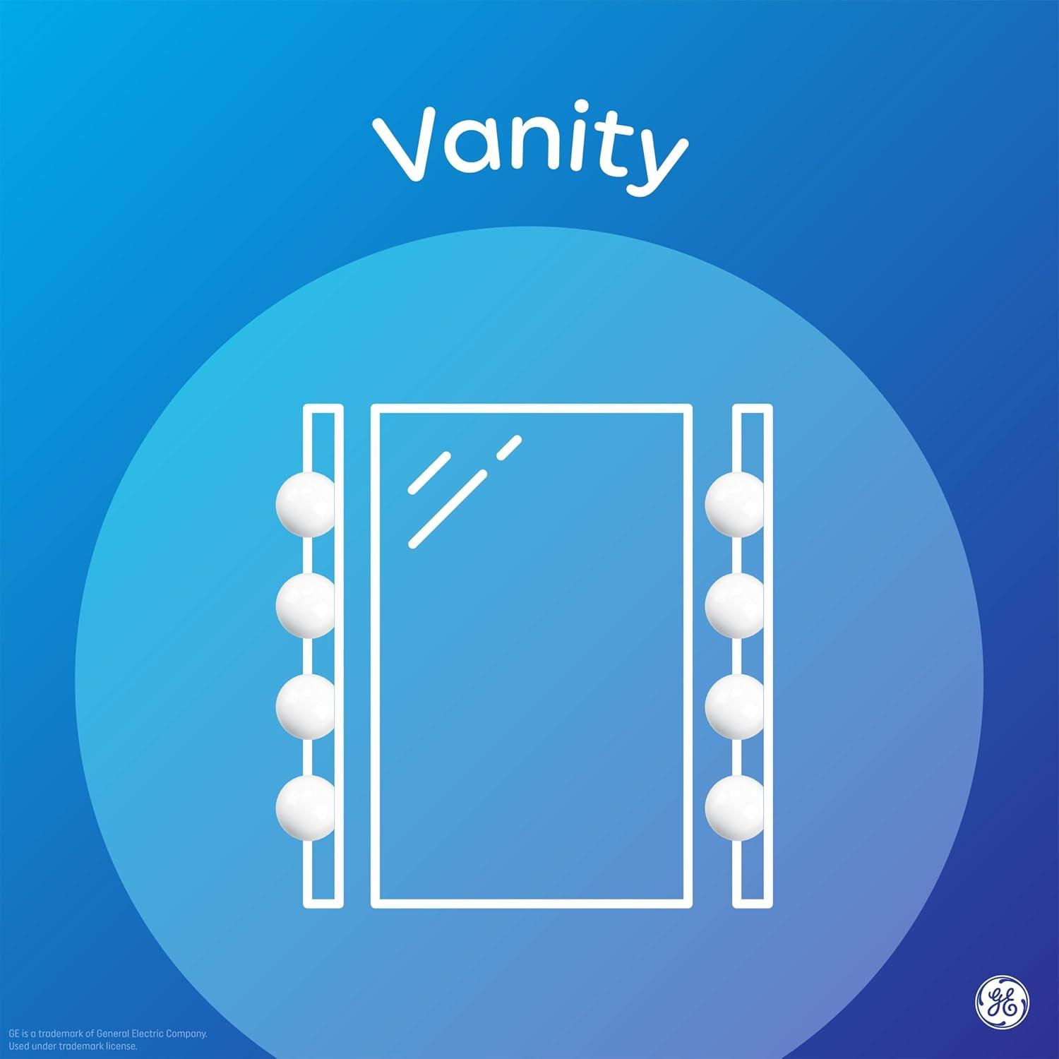 GE 2pk 60W G25 LED Globe Filament Clear Light Bulbs Soft White: Round E26 Type A, Bathroom, 500 Lumens, Energy Star Certified