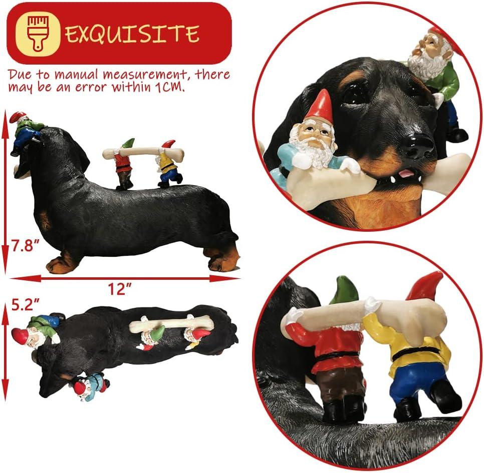 Dwarf Dachshund Dog Statue Courtyard Art Resin Statuette Decoration