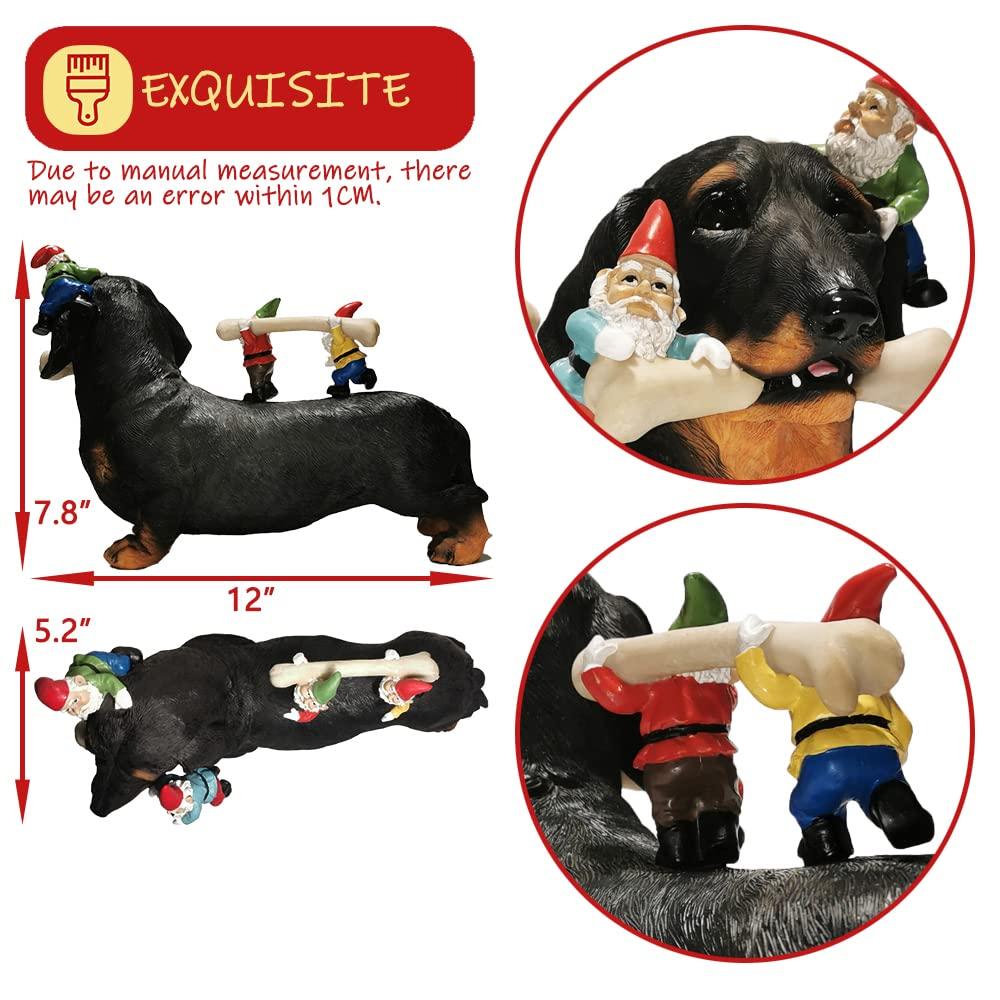 Dwarf Dachshund Dog Statue Courtyard Art Resin Statuette Decoration