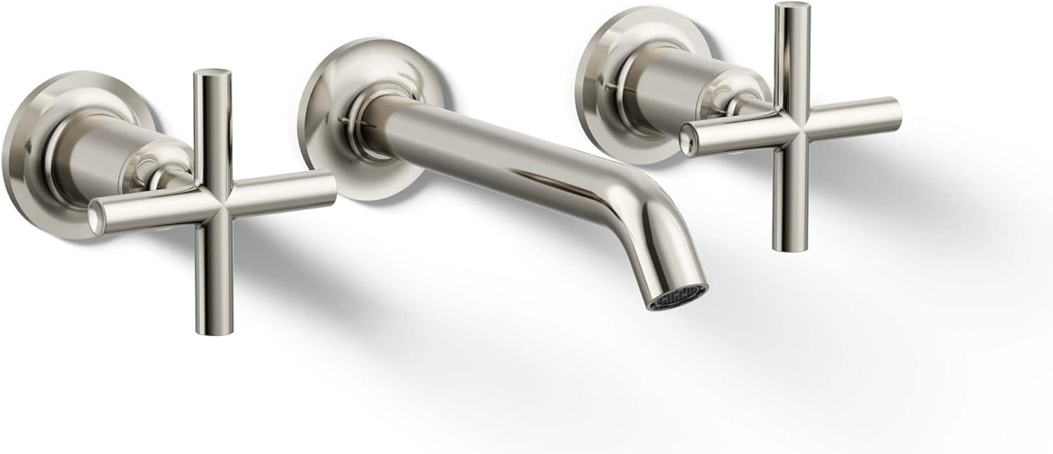 Kohler ® Purist ® Polished Nickel Wall-Mounted Bathroom Sink Faucet and Handles
