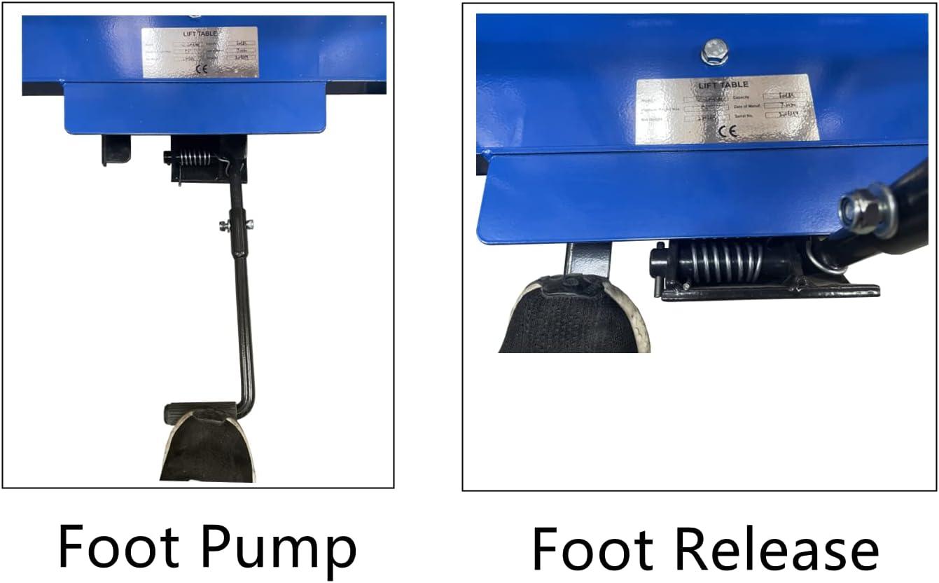 Blue Hydraulic Double Scissor Lift Table with Alloy Steel Frame