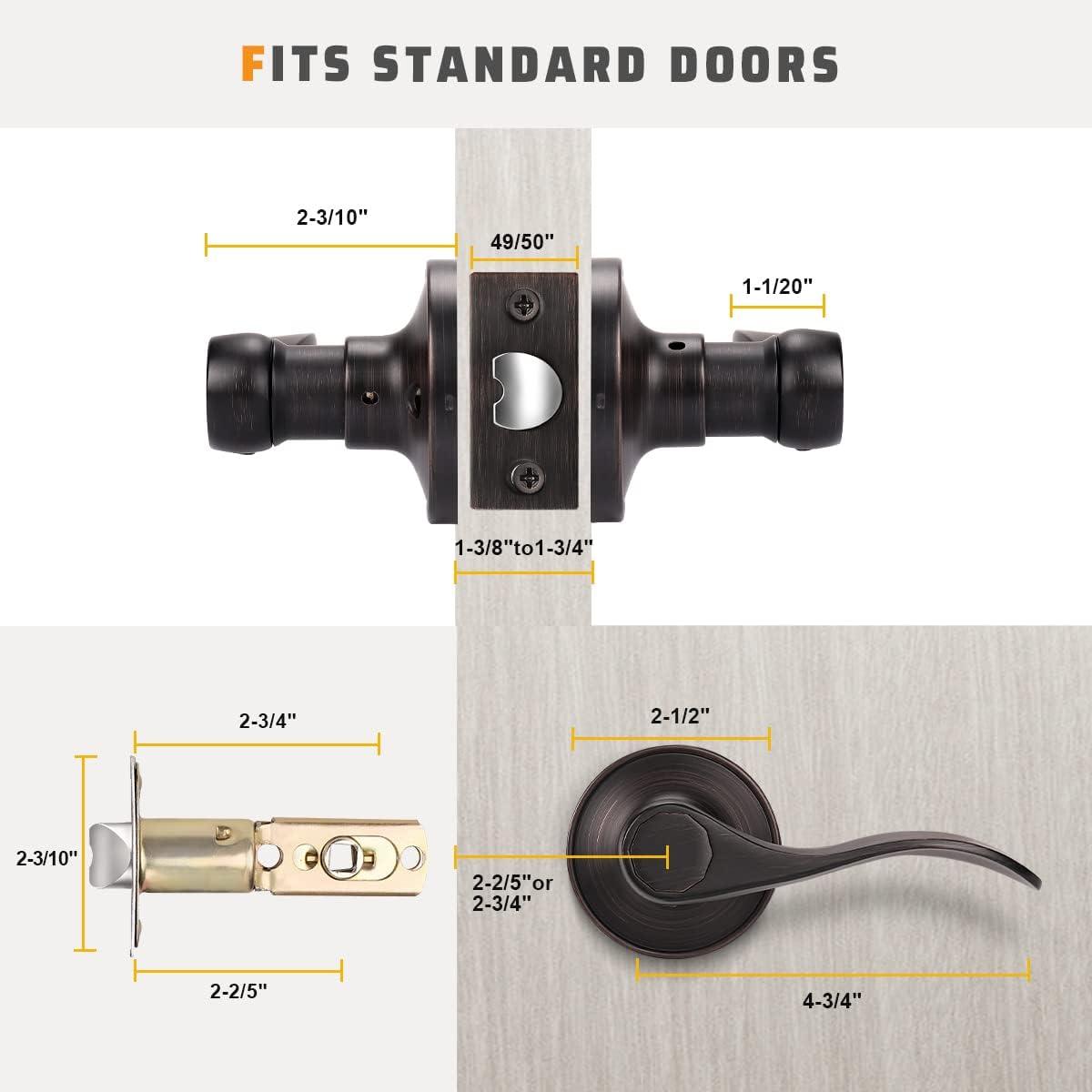 Oil Rubbed Bronze Modern Key Lock Door Lever Set