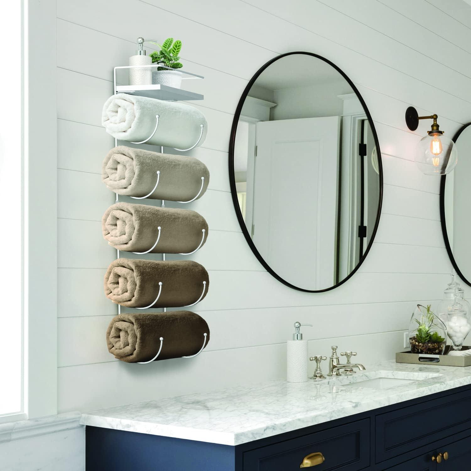 Sorbus 5-Tier Wall Mounted Metal Towel Rack with Shelf