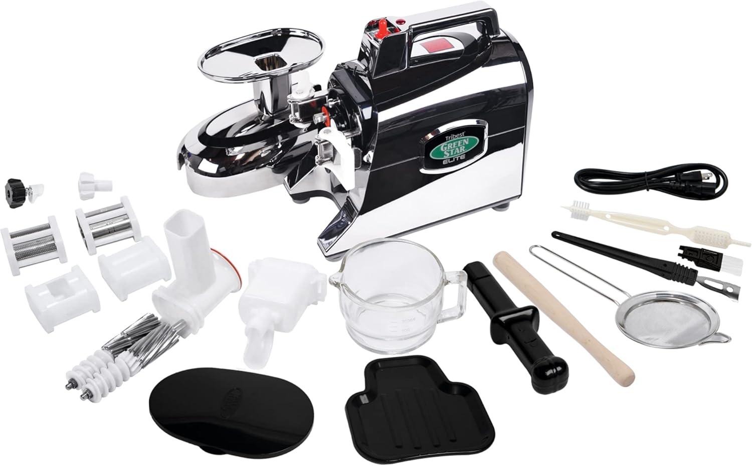 Tribest Greenstar Elite Jumbo Twin Gear Slow Masticating Juicer – Silver