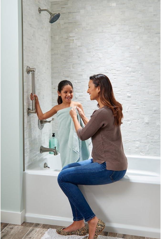 Carlisle 16 in. Decorative Grab Bar in SpotShield Satin Nickel