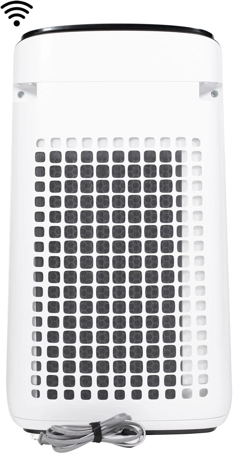 White Smart HEPA Air Purifier with Alexa Compatibility