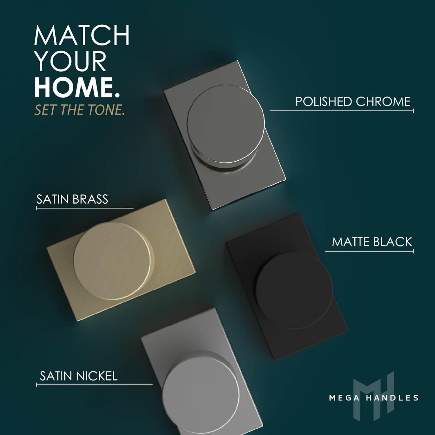 Mega Handles Laura Reversible Interior Door Knob for Bedrooms, Bathroom & Hallway | Modern Stainless Door Locks