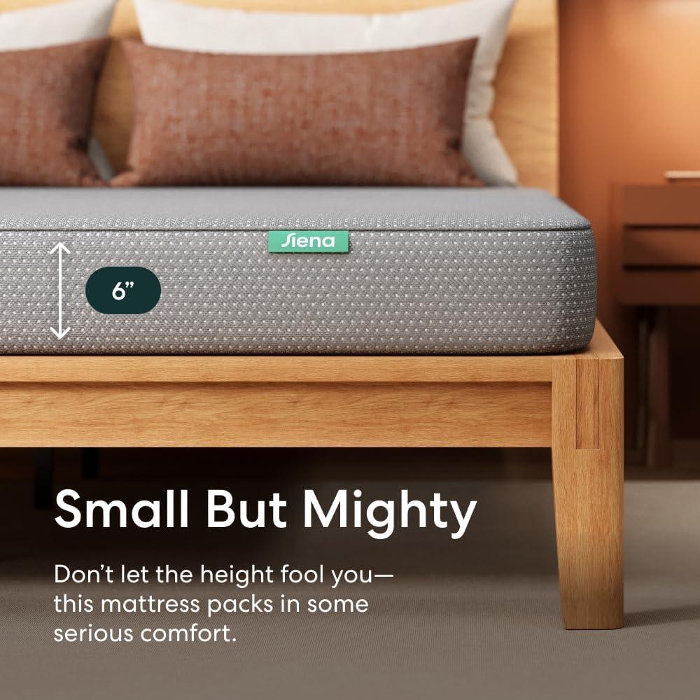 Siena 6" Queen Foam Mattress - Medium Firm - 180 Night Trial - Premium Pressure-Relieving Layers - 10 Year Warranty - Mattress in a Box - CertiPUR-US Certified