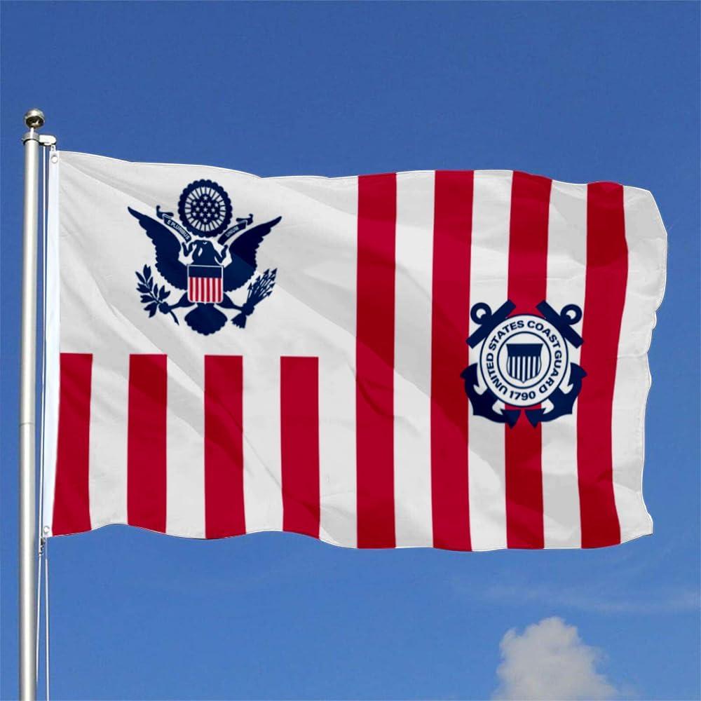 Anley 3x5 Foot Ensign of the Coast Guard Flag - USCG Ensign United States Military Flags