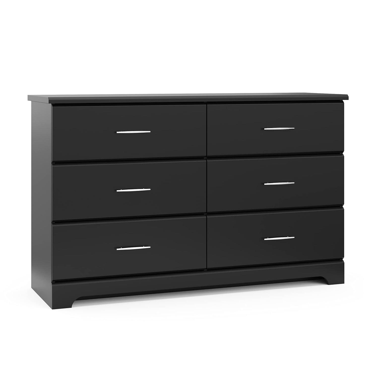 Storkcraft Brookside 6-Drawer Nursery Dresser in Sleek Black