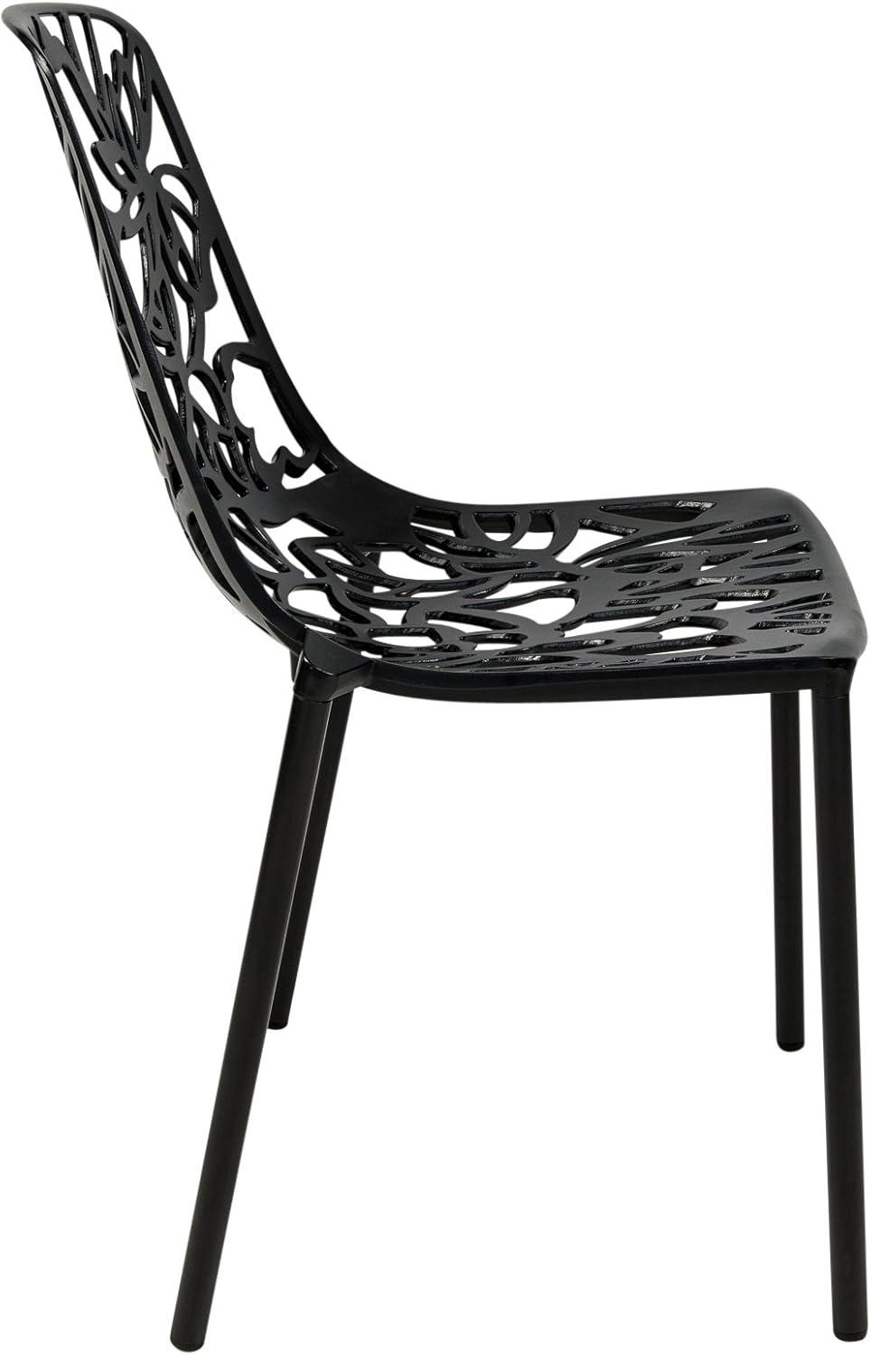 LeisureMod Devon Modern Aluminum Outdoor Stackable Dining Chair