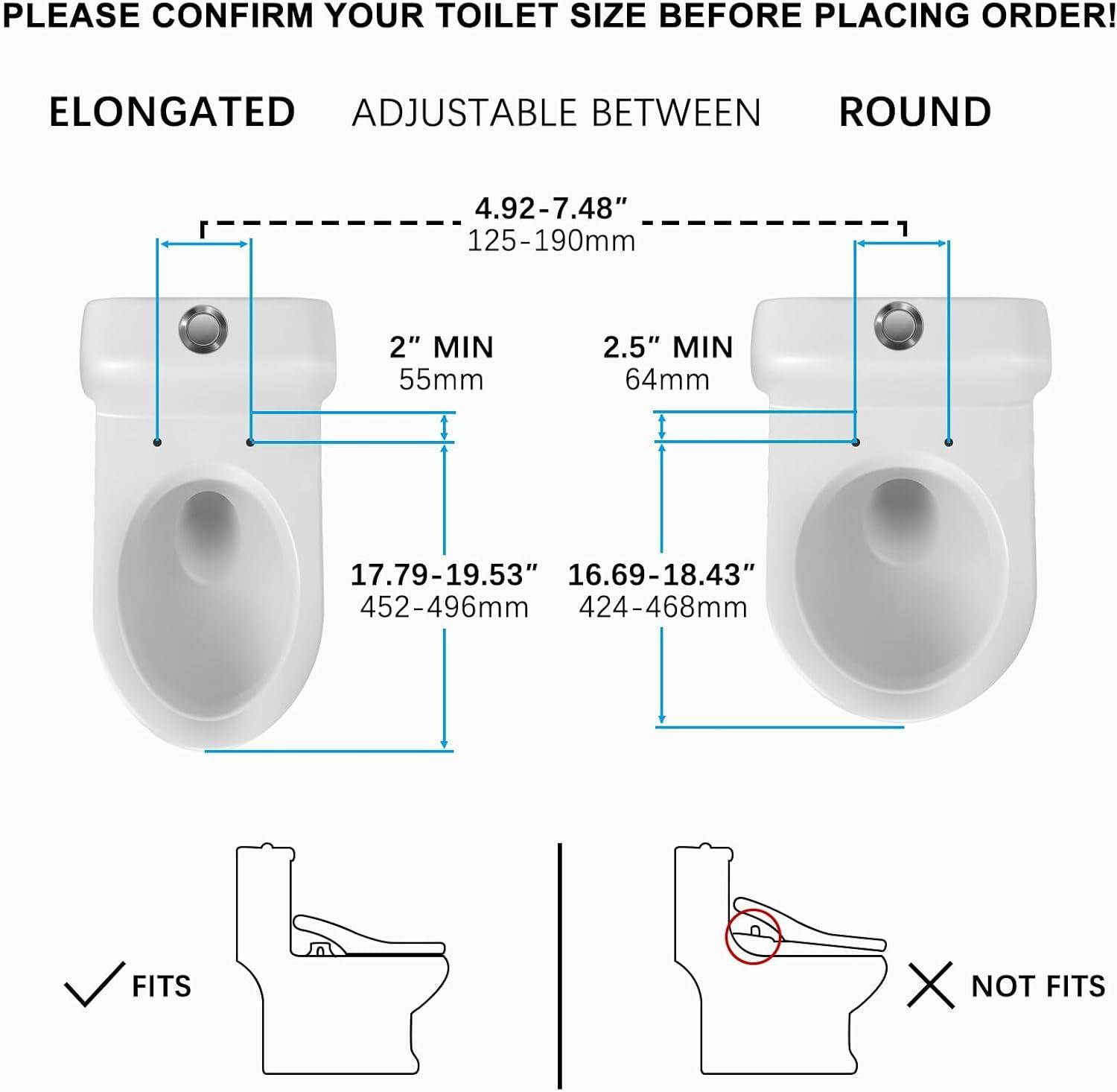 Bidet Toilet Seat - Heated & Elongated Design with Warm Water Wash, Wireless Remote, and Self-Cleaning Nozzle | Includes Soft-Closing Lid, LED Nightlight & Air Dryer