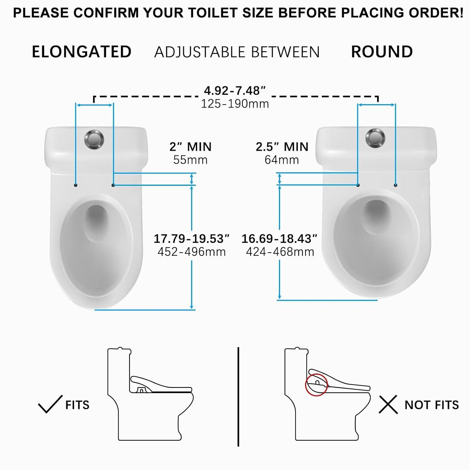 Bidet Toilet Seat - Heated & Elongated Design with Warm Water Wash, Wireless Remote, and Self-Cleaning Nozzle | Includes Soft-Closing Lid, LED Nightlight & Air Dryer