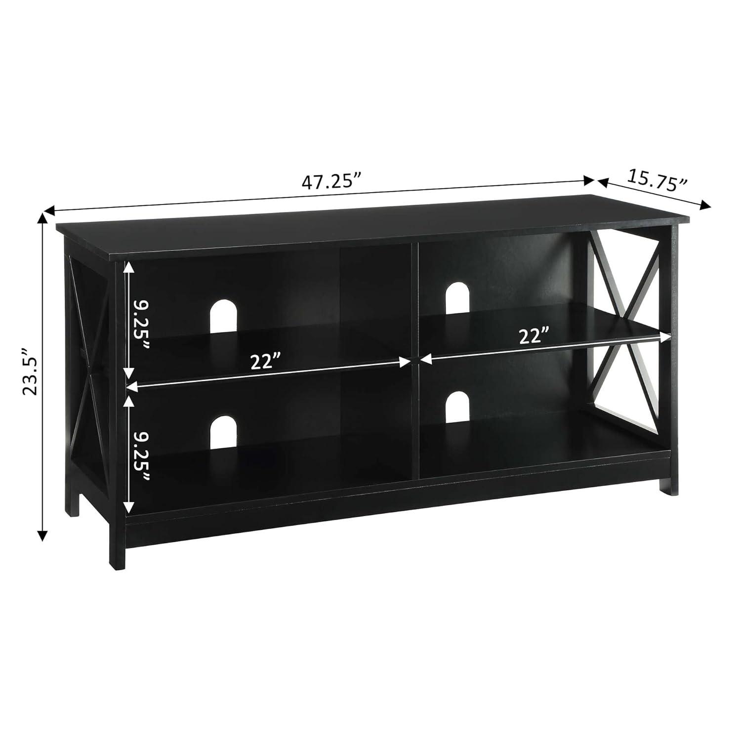 Convenience Concepts Oxford 55 inch TV Stand with Shelves, Black
