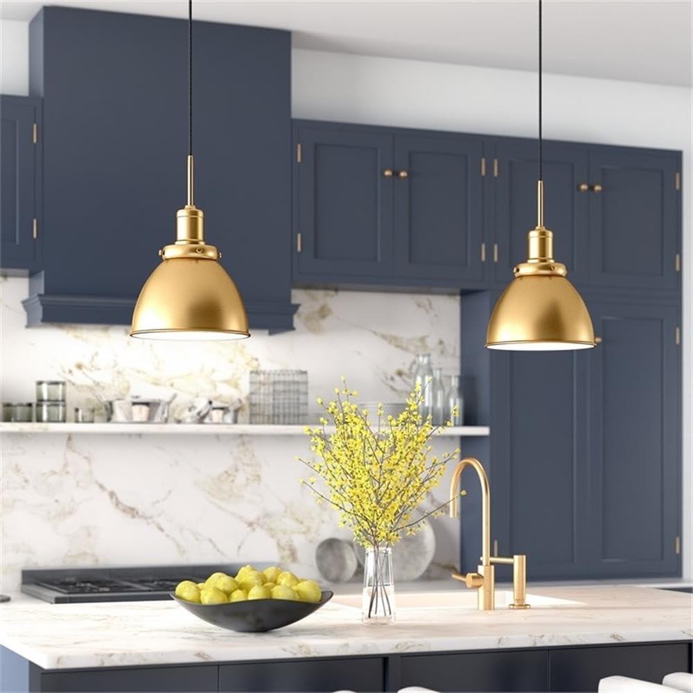 Evelyn&Zoe 12" Brass Metal Pendant