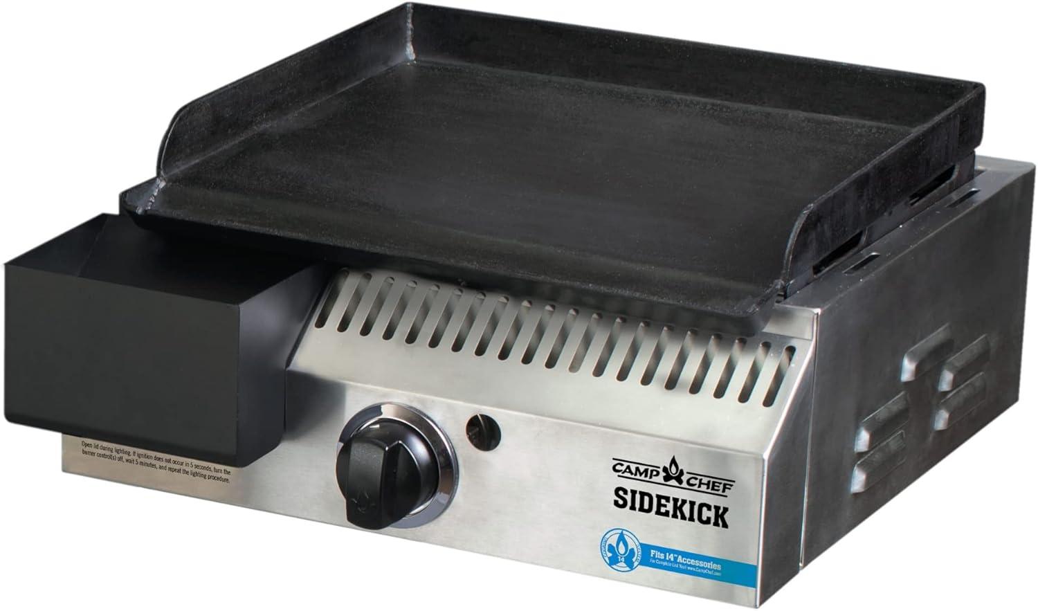 Stainless Steel Side Burner Grill Accessory with Griddle