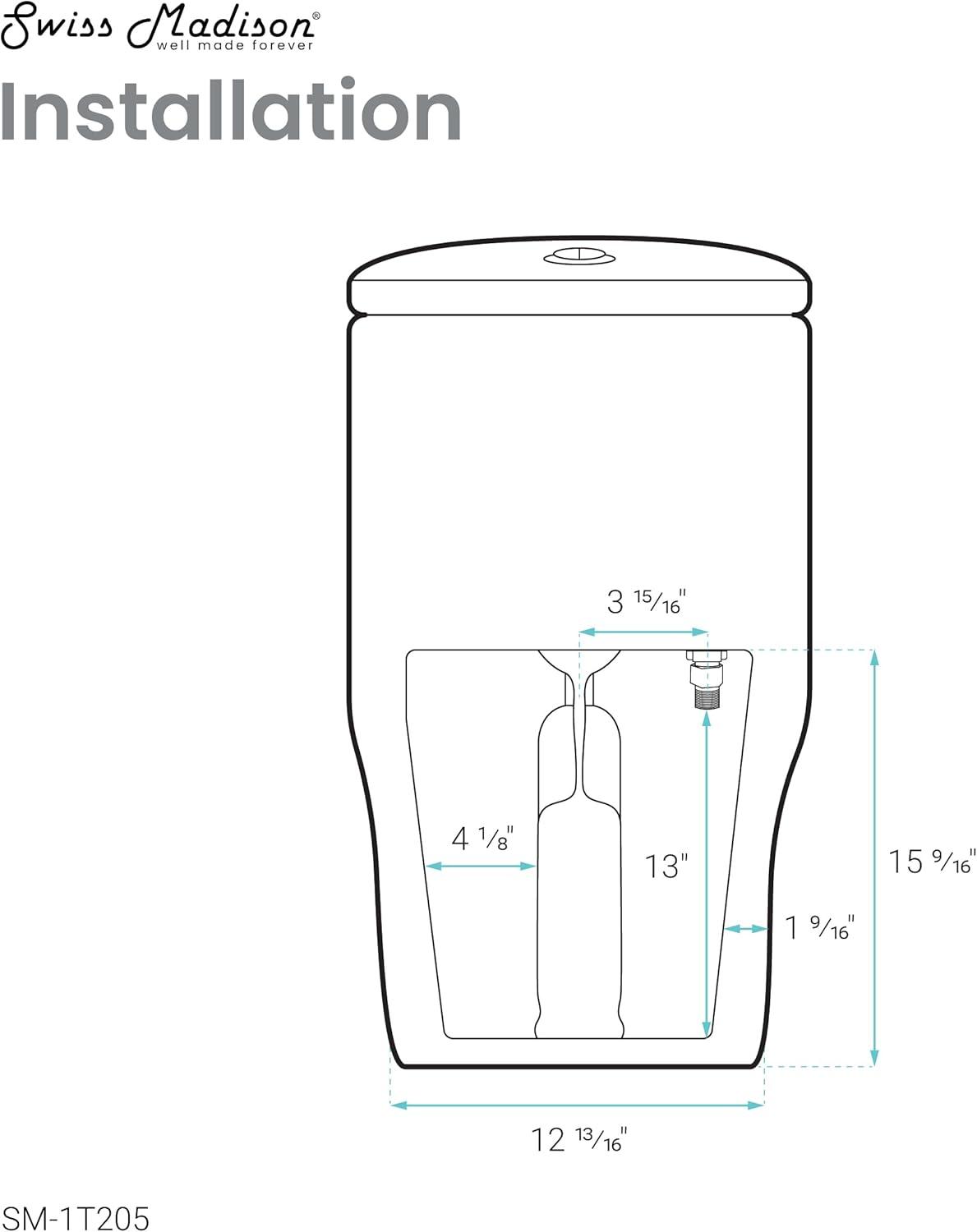 Sublime One-Piece Elongated Dual-Flush Handle Toilet 1.28 gpf