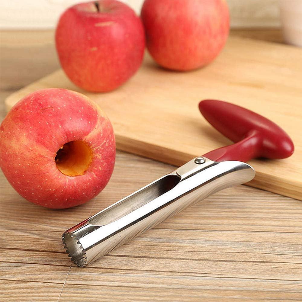 Stainless Steel Apple Corer with Red Ergonomic Handle