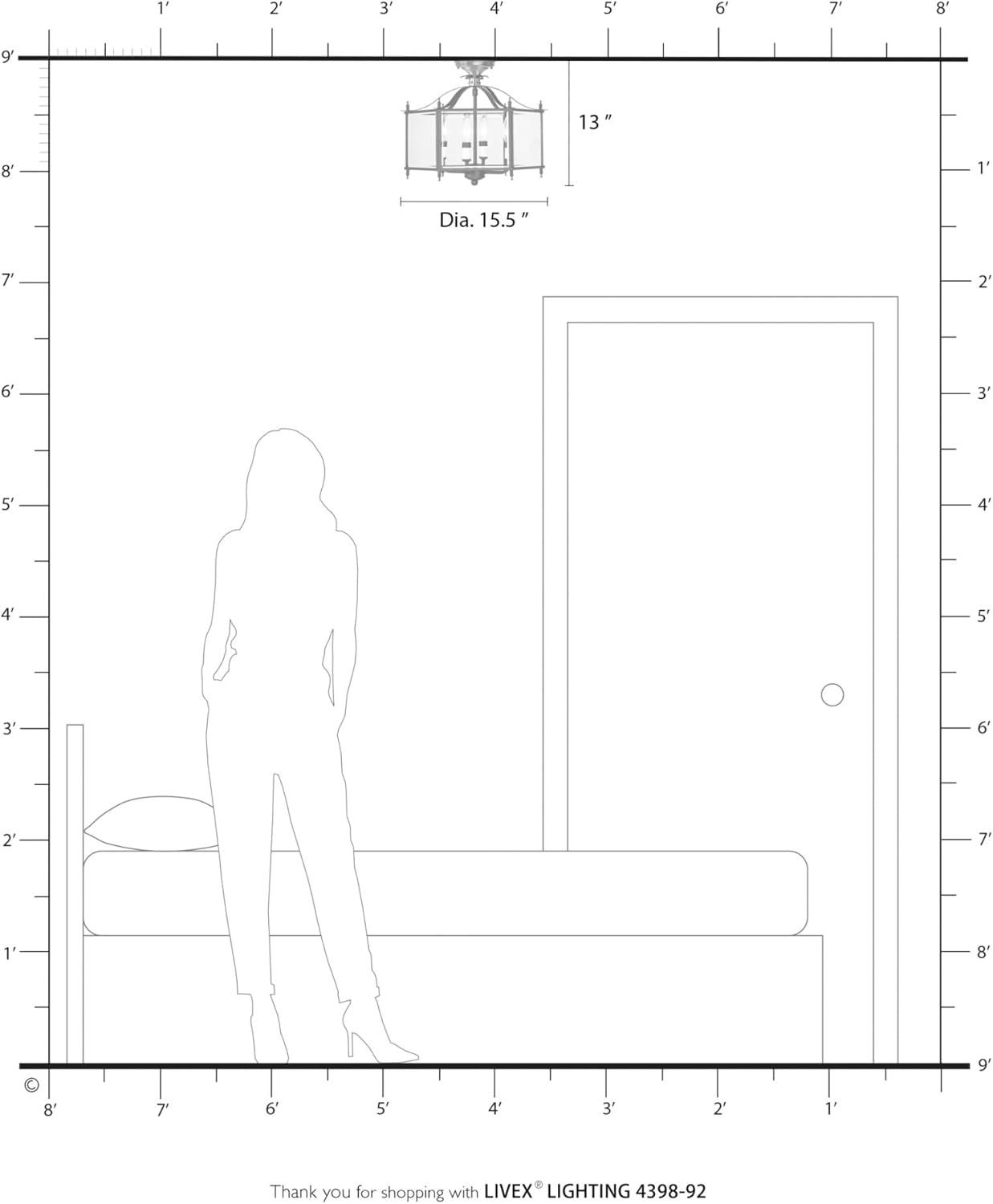 Livex Lighting Livingston 4 - Light Pendant in  Polished Brass
