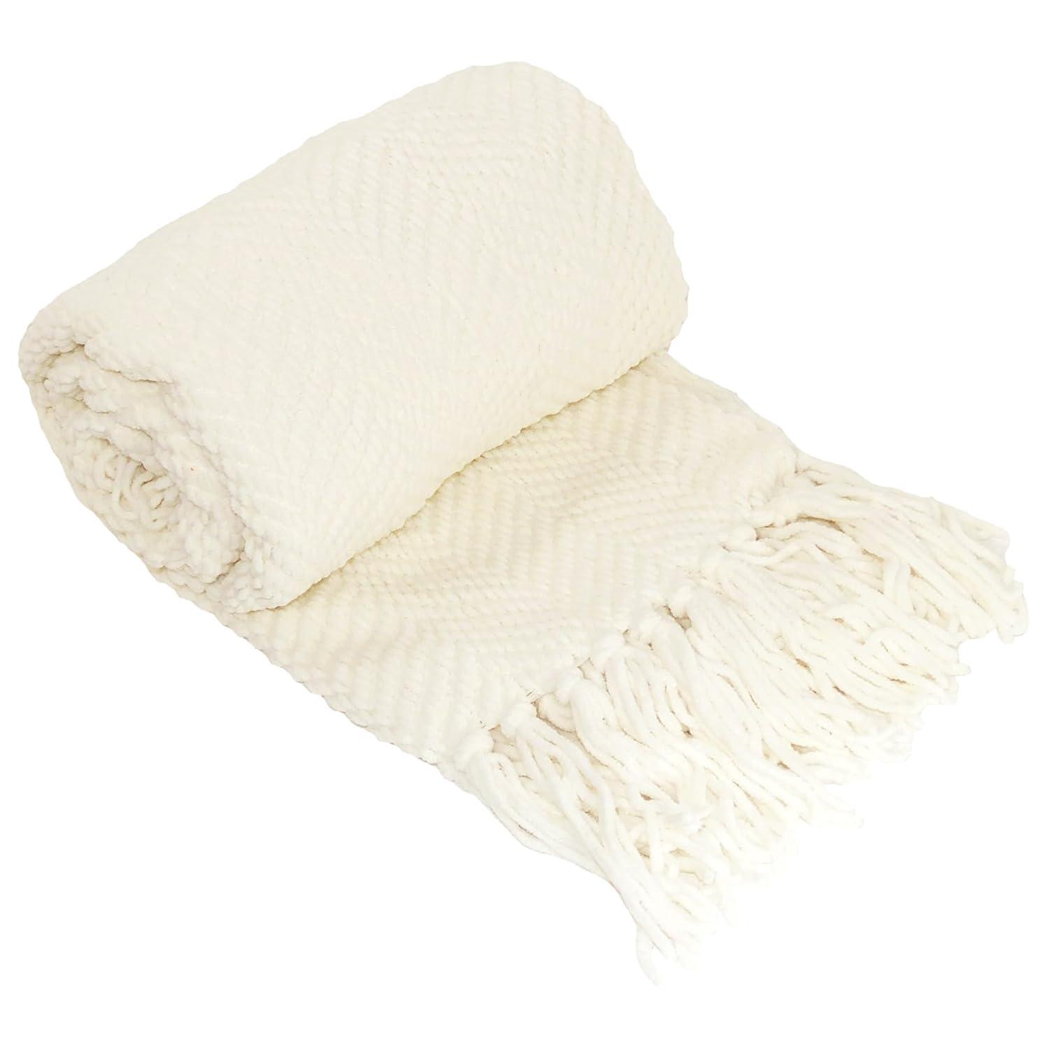 Home Soft Things Tweed Knitted Throw Blanket