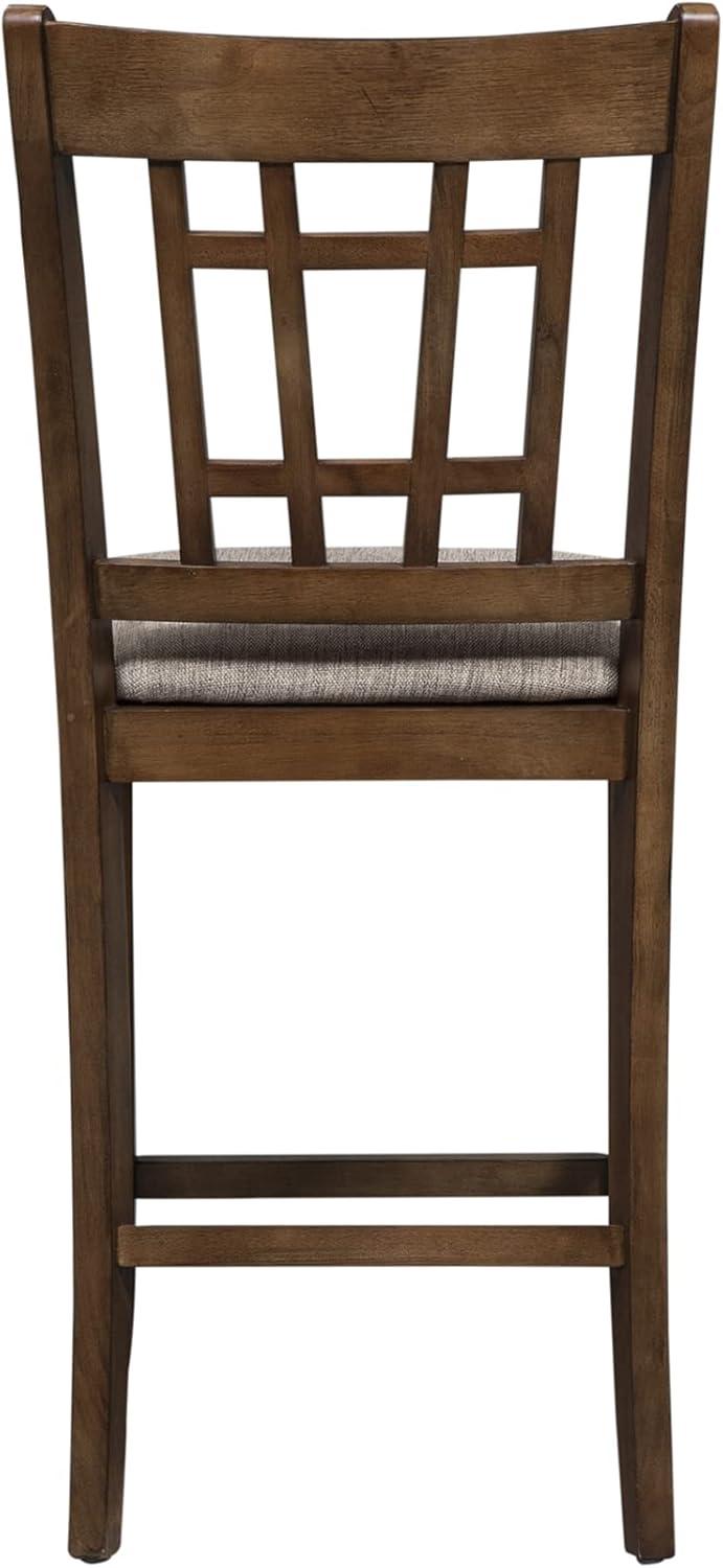 Santa Rosa Medium Brown 24 Inch Lattice Back Counter Chair-Set of 2